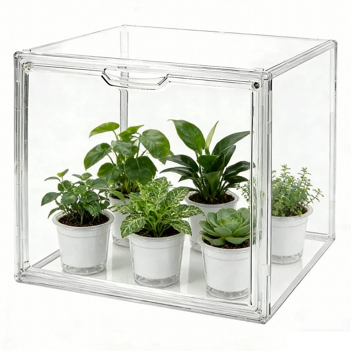 Mini Greenhouse for Indoor, Clear Stackable Green House with Magnetic Waterproof Door for Small Plants