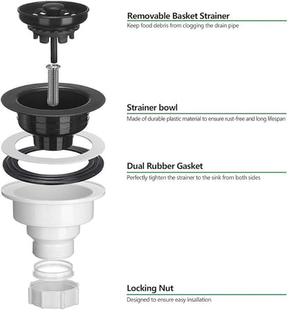 Serene Valley 3-1/2 inch Kitchen Sink Strainer Assembly