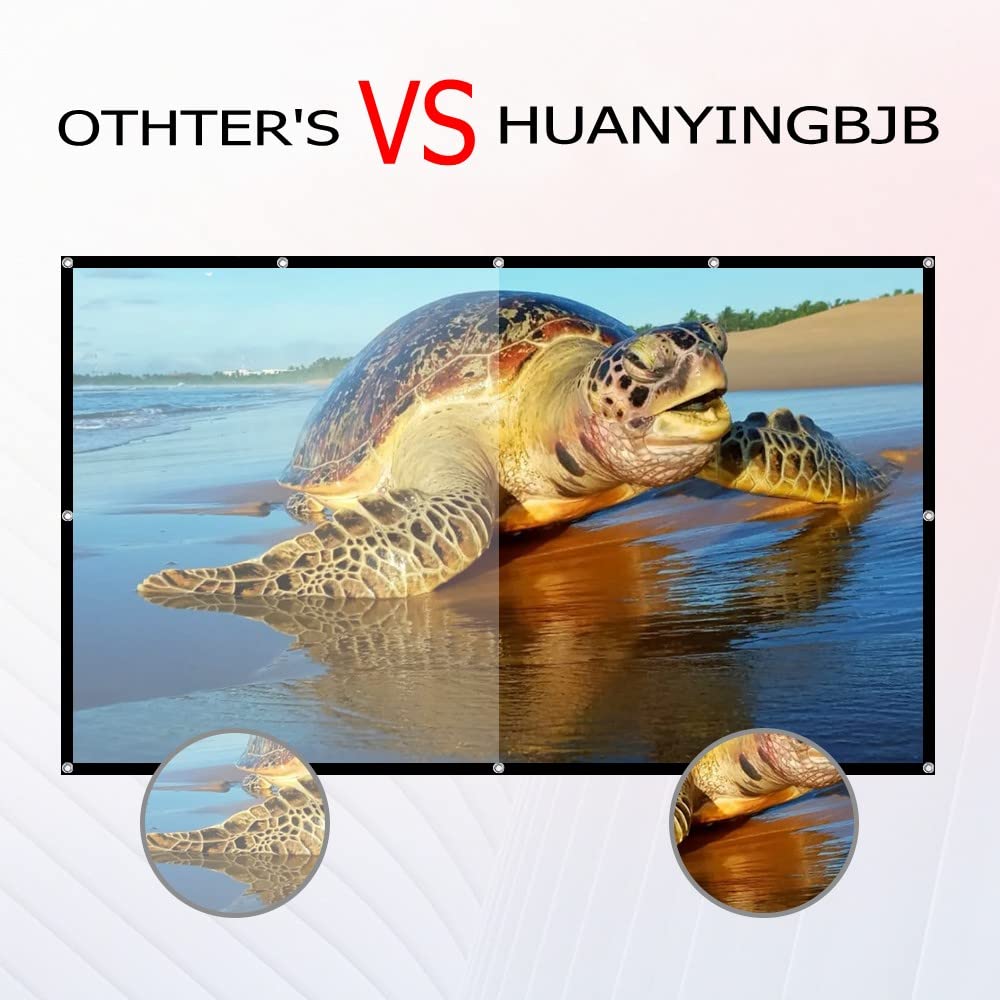 Projector Screen,HUANYINGBJB 4K 16:9 HD Rear Front Projector Screens Foldable Projection Screen Double-Sided Portable Outdoor Indoor Projectors Screen for Movie Night Home Theater (84 inches)