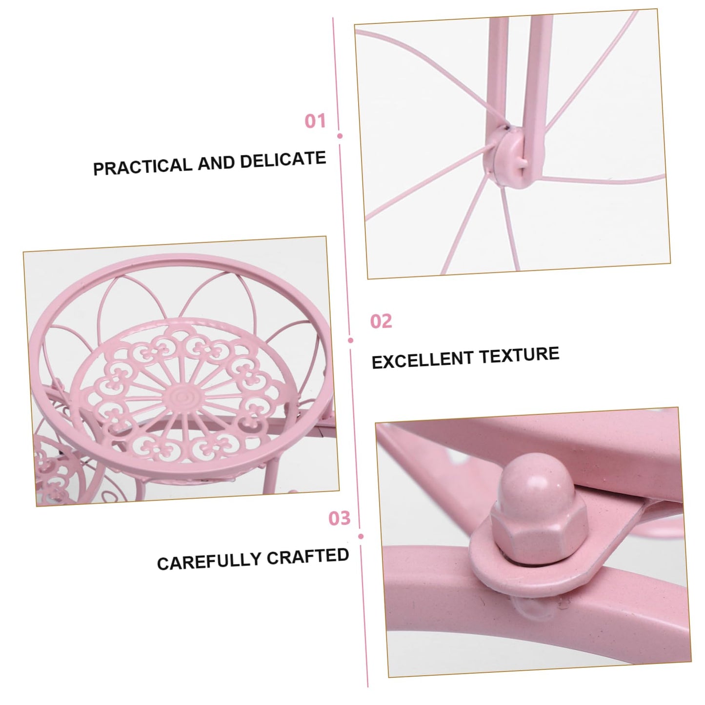 BCOATH Bicycle Plant Stand Multi-layer Flowerpot Rack Creative Iron Display for Balcony and Garden Durable and Unique Flower Holder Pink Color