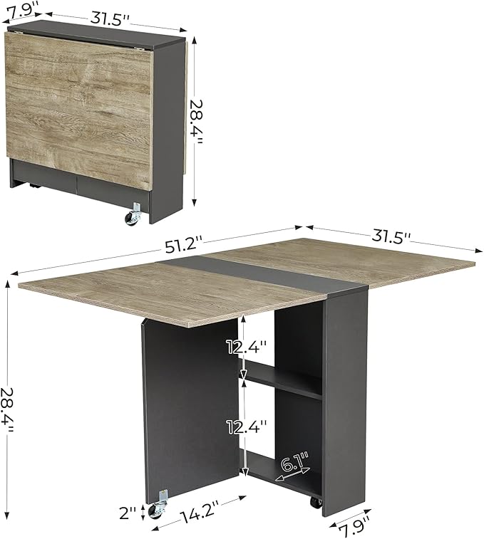 Tiptiper Folding Dining Table