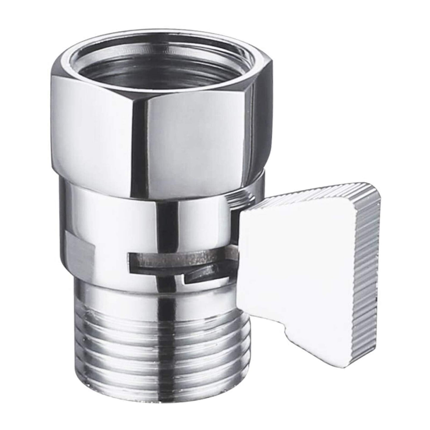 Aquafaucet Water Flow Control Valve Water Pressure Regulator Hand Shower & Bidet Sprayer Control Shut Off Valve Showerhead Brass Turn off Valve Polished Chrome G1/2 Standard Connection