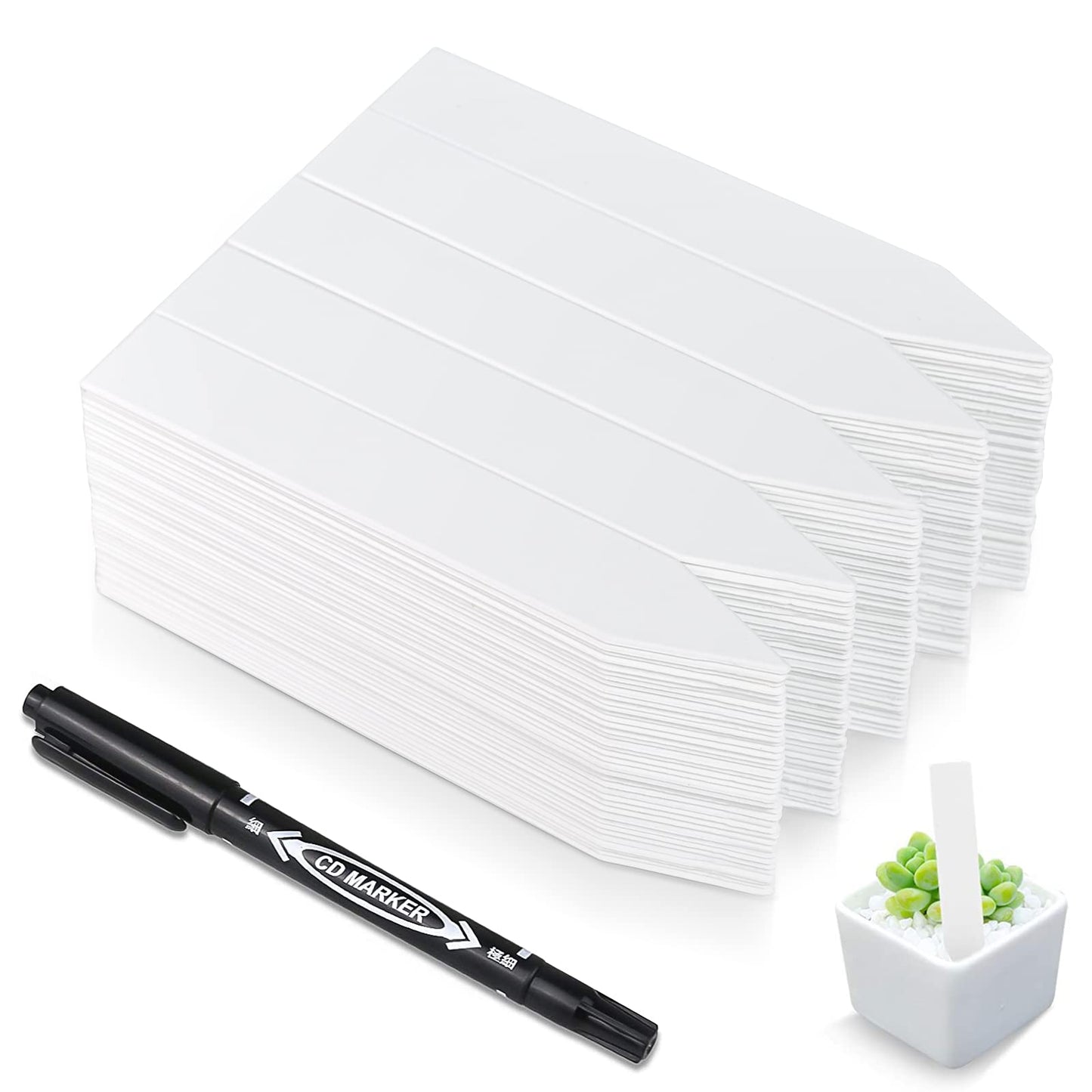 homenote Peat Pots, 4 Inch Seed Starting Pots with Drainage Holes Round(30 Pcs) with 4 Inch Plastic Plant Labels Waterproof Plant Tags(200 Pcs)