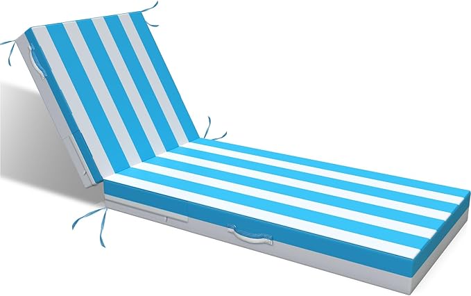 L'AGRATY Outdoor Lounge Chaise Cushion: 72x21x3 Inch Waterproof Lounge Chair