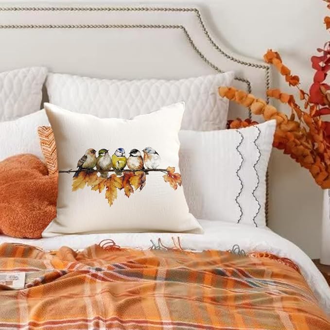RABUSOFA Fall Outdoor Pillow Covers 18x18 Inch Waterproof Outdoor Thanksgiving