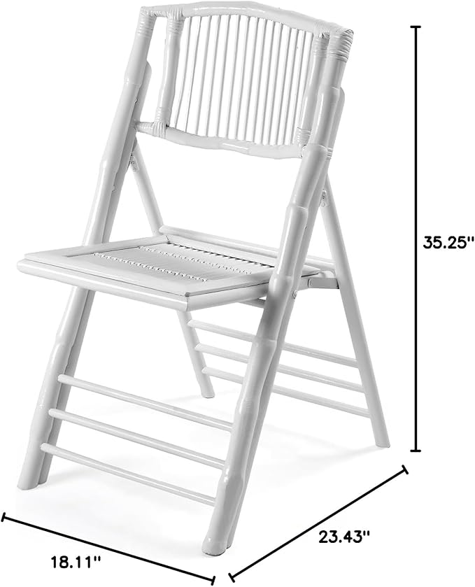 VINGLI Bamboo Folding Chair, Foldable Dining Wood Chairs Comfortable Seat
