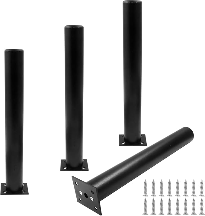 Set of 4 Aluminum Alloy Furniture Legs 12 Inch Height, 1.5 Inch Diameter