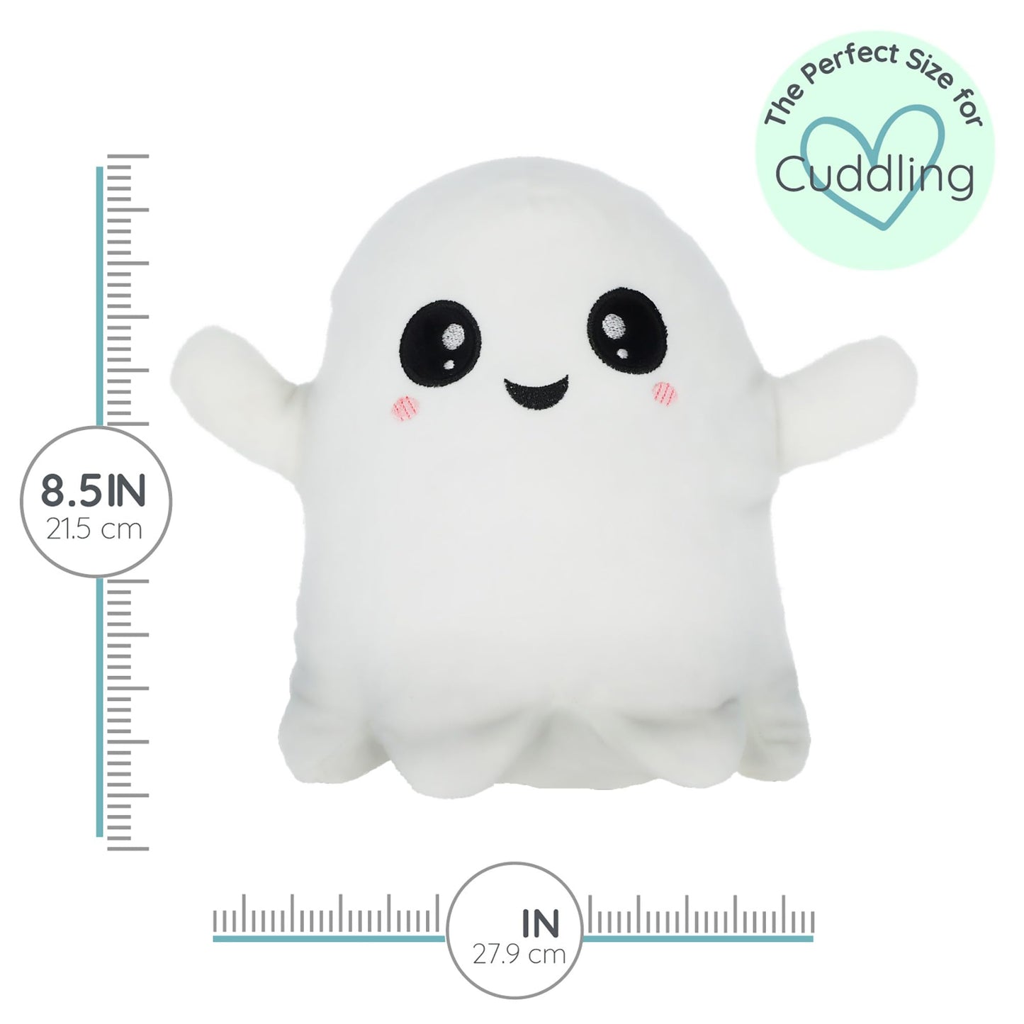 1i4 Group Glow in the Dark - Ghost - Microwavable & Weighted Plush Stuffed Animal - Heated Plushie for Warmth - Cute, Soft, Cozy Toy for Adults & Children (Boys, Girls, & Toddlers) by Warm Pals
