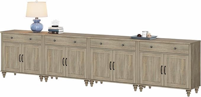 WAMPAT Farmhouse TV Stand for 85 inch TV