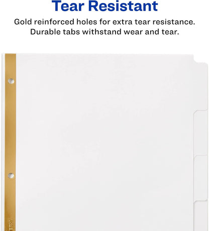 Avery Big Tab Write & Erase Dividers for 3 Ring Binders, 5-Tab Set, 1 Binder Divider Set (23075)