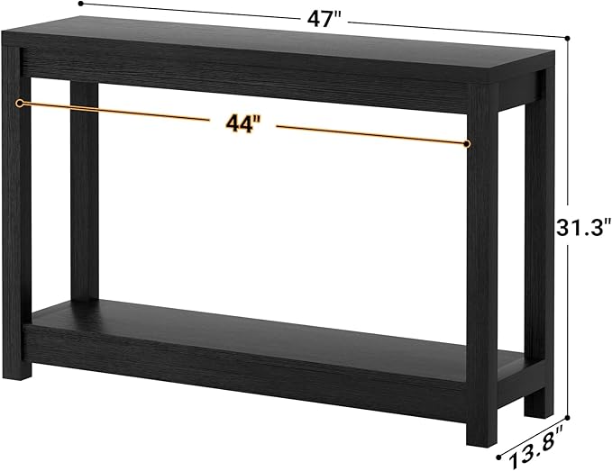 Besiost 47" Farmhouse Wood Entryway Table Narrow Console Table