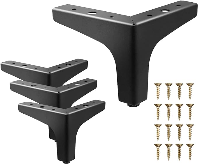 AODIOU Furniture Legs Metal Feet: Cabinet Legs 4 Inch Triangle Feet Replacement