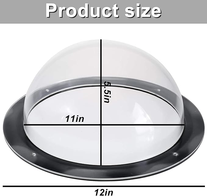 MEKBOK 1 Pack Dog Fence Window, 9.5 Inch Acrylic Dome Clear Dome Pet Window Bubble Window Playground Puppy Fence Window