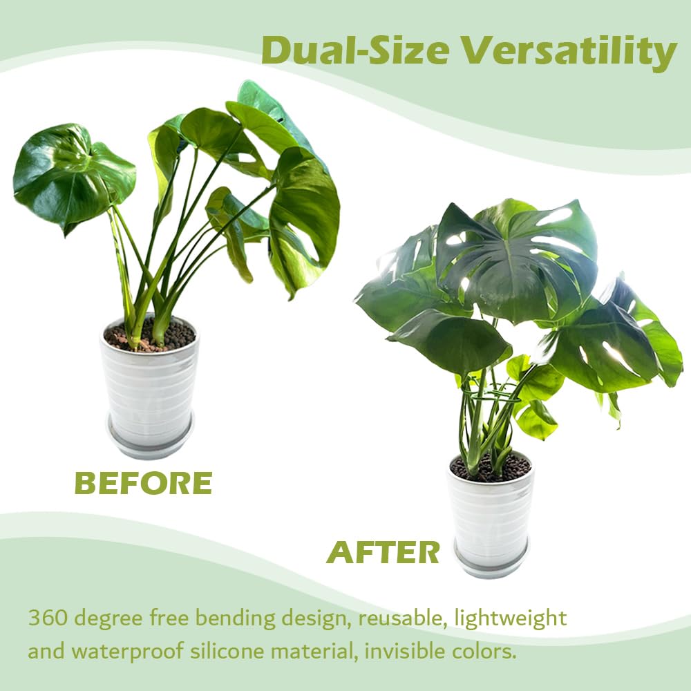 YjiaYjiaY 2 Pcs Free-Form Bending Silicone Plant Stem Support, L Size Flexible Hook Monstera Stem Supports, Reusable Silicone Plant Climbing Stakes Indoor Outdoor