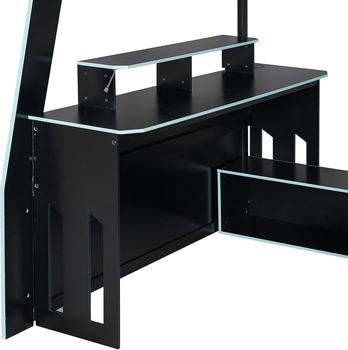 Full Size Wood Esports Loft Bed