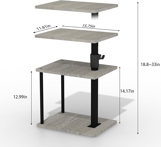Faesun Swivel Side Table for Couch Arm, Height Adjustable C Table for Recliner