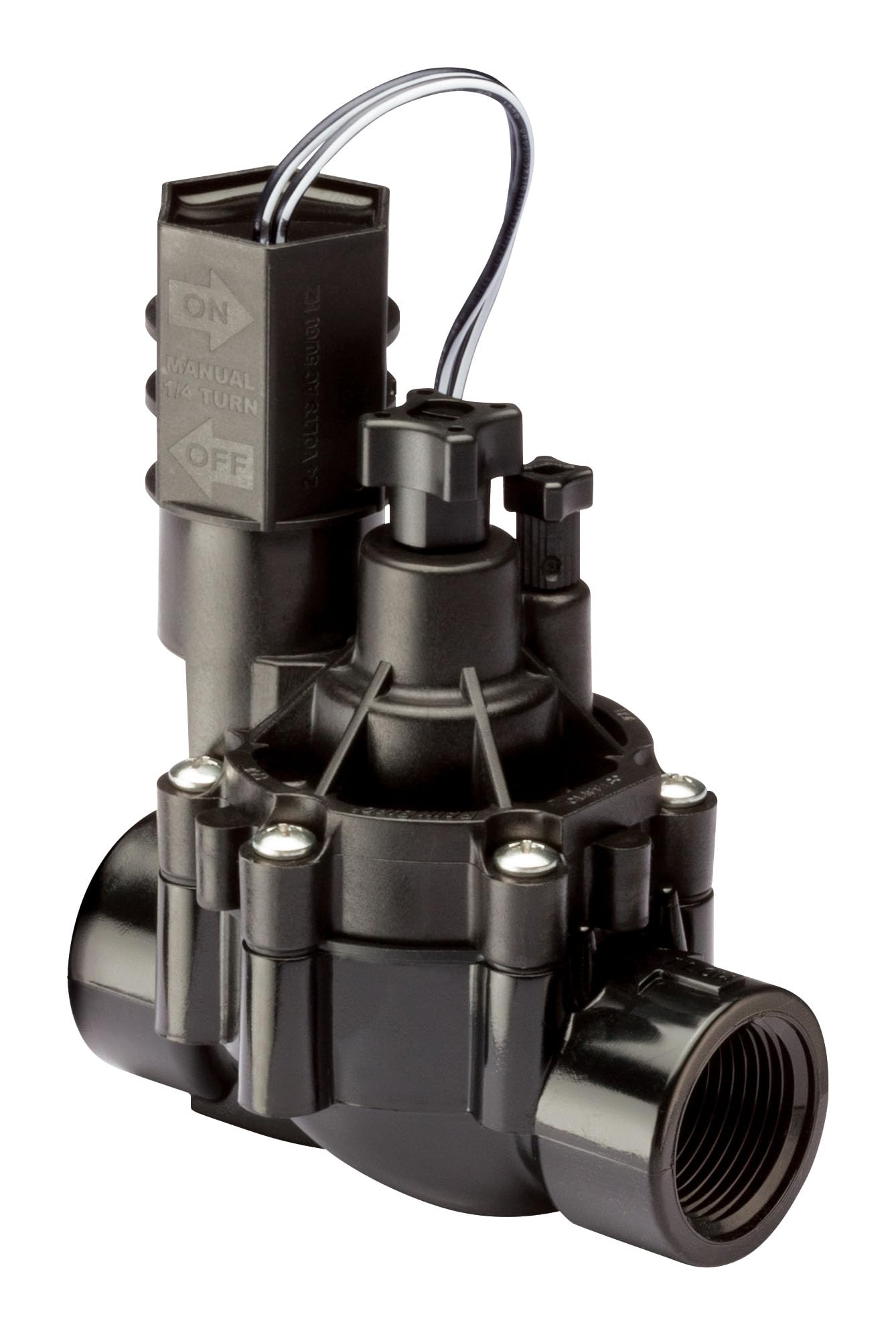 Rain Bird CPF100 In-Line Automatic Sprinkler Valve with Flow Control, 1" Threaded x Female, Black