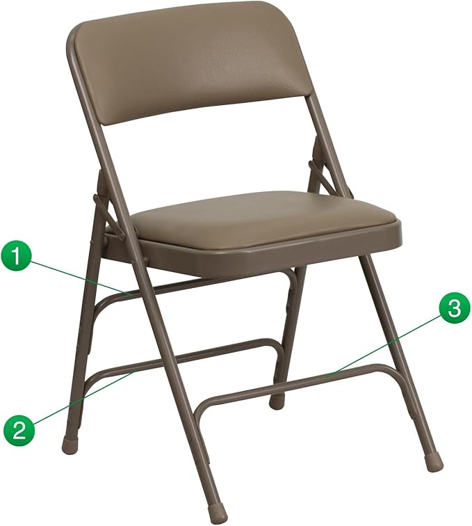 Flash Furniture 4 Pack HERCULES Series Curved Triple Braced & Double Hinged