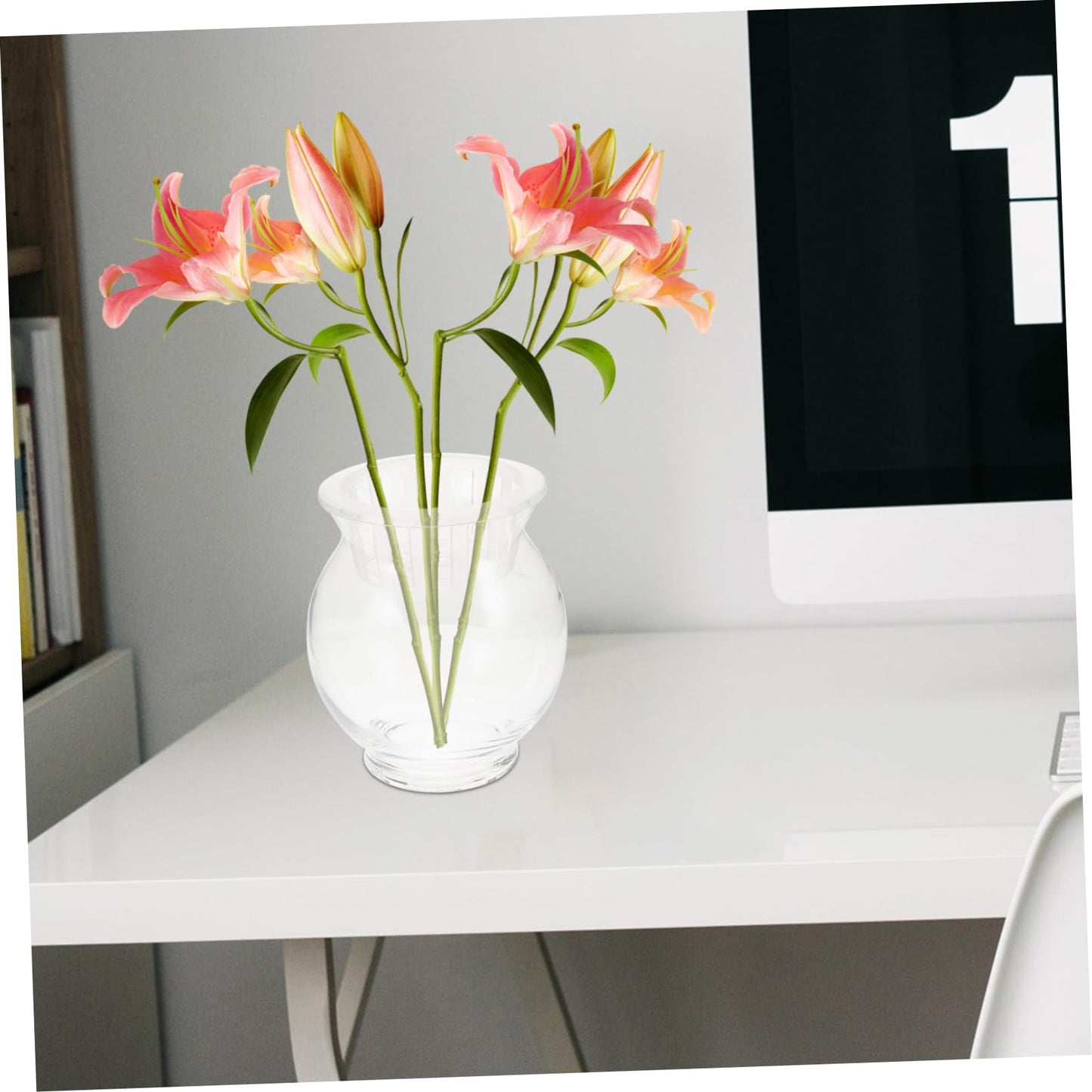 Toyvian Transparent Glass Hydroponic Vase for Plants Arrangement Creative Desktop Terrarium for Flower Display Aquatic Basket for Plants and Stylish Home Decor