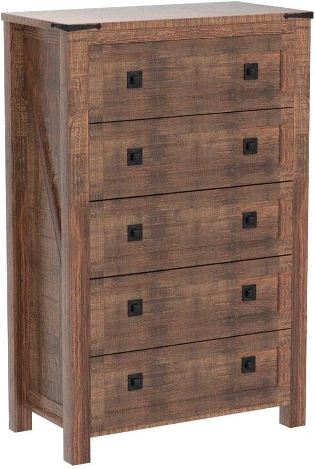 T4TREAM Farmhouse 5 Drawers Dresser Chests