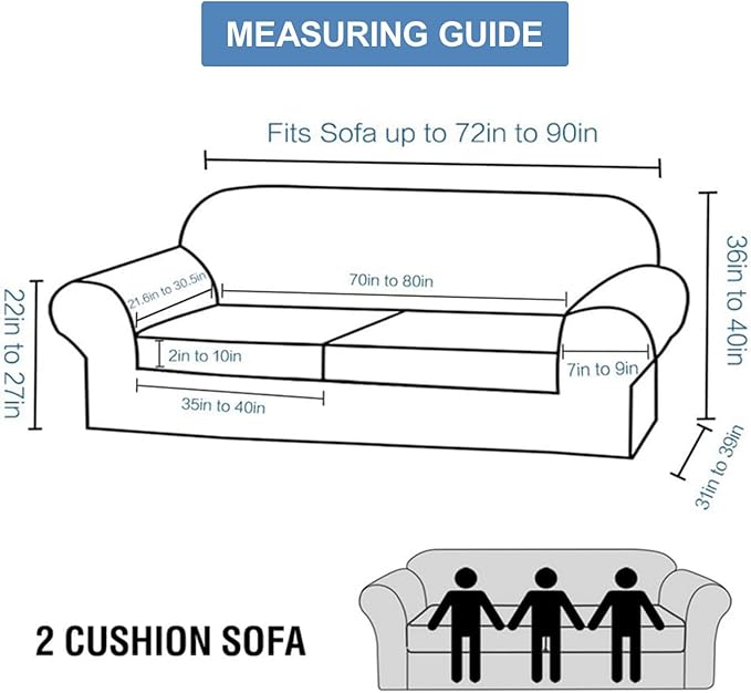 CUCRAF Cushion Sofa Cover 3 Piece Slipcovers, Soft Thick Velvet Couch Cover