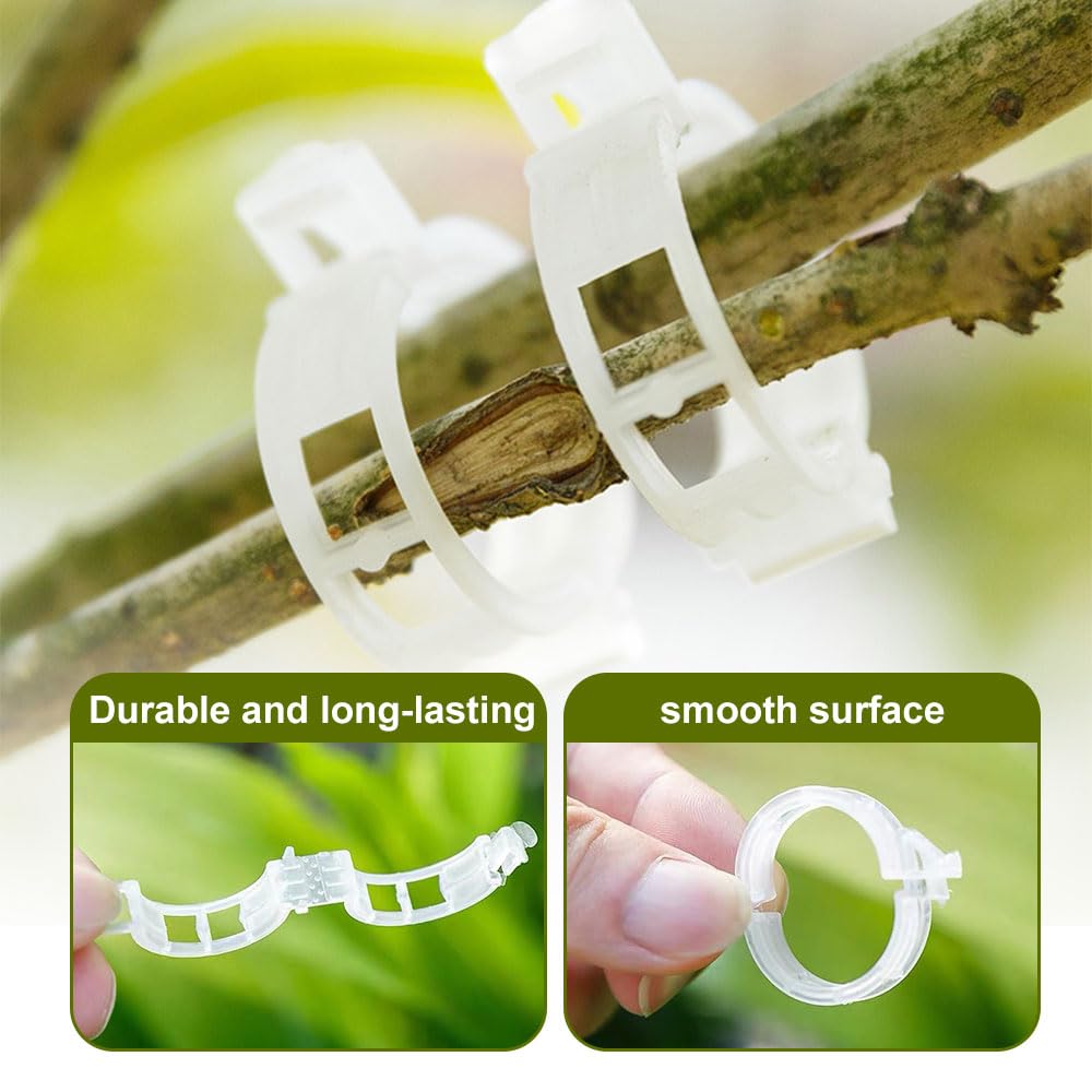 Plant Support Clips,100/150/300 PCS Plant Clips for Climbing Plants Clear for Tomato Grape,Garden Clip Plants Support Clip Garden Clips Vine Vegetables Fixing Clip (Green-100pcs)