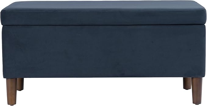 HomePop Malmo Decorative Storage Bench -Blue Velvet