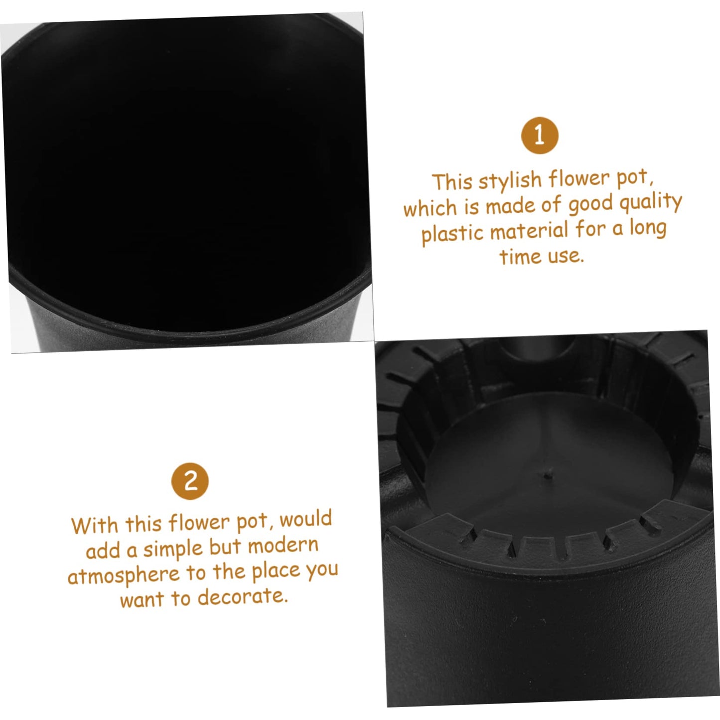 SUPVOX High Waist Plastic Flower Pots 15Pcs Small Indoor Plant Containers for Succulents and Home Decoration Practical Patio Garden Planters