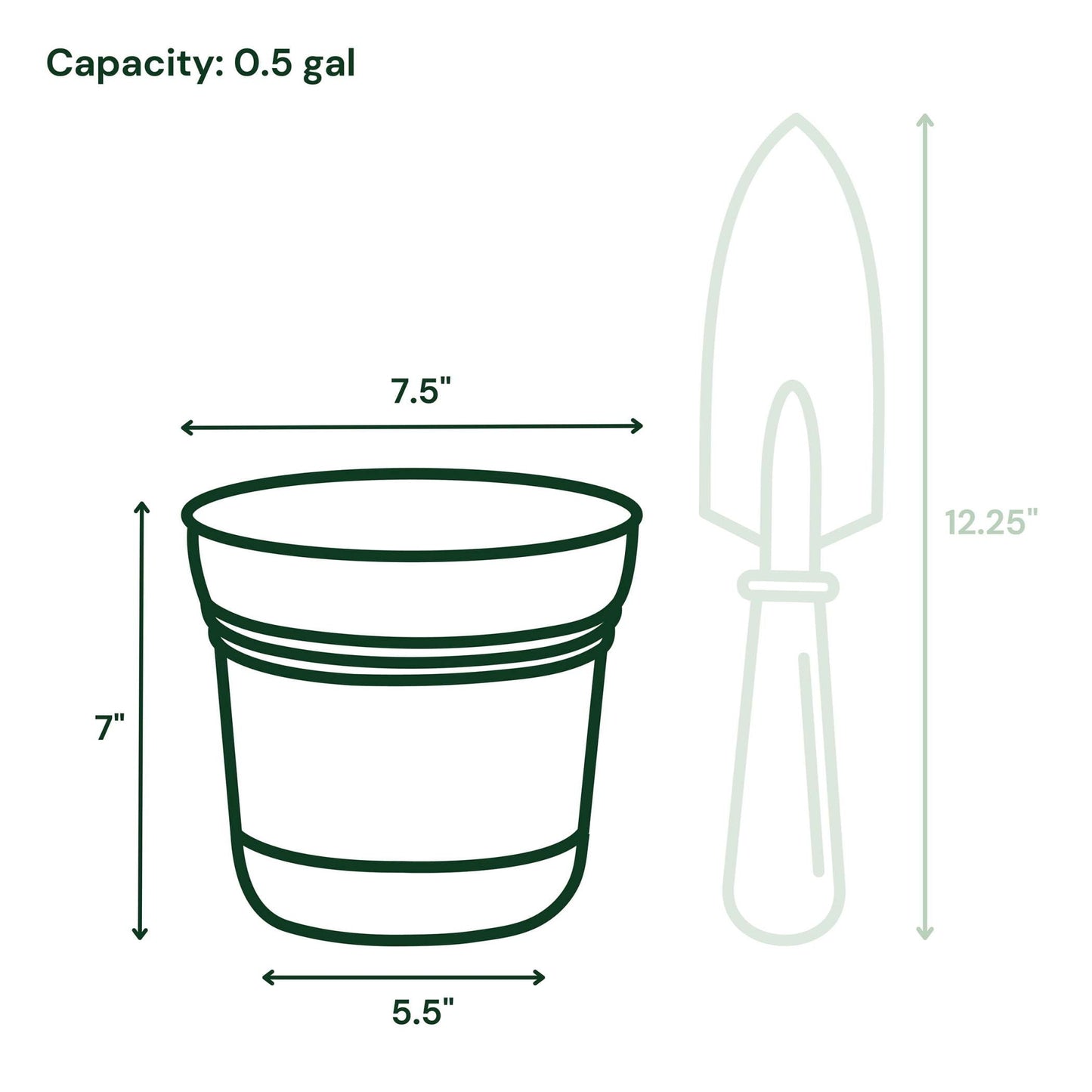 Bloem Saturn 7" Charcoal Round Resin Planter Pot with Snap-in Saucer for Indoor and Outdoor Gardening, 4-Pack