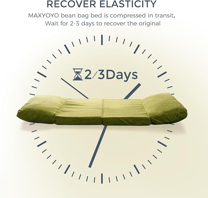 MAXYOYO Folding Sofa Bed, Extra Thick and Long Floor Sofa Convertible Sleeper