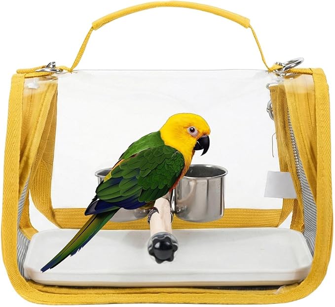Bird Backpack Carrier,Bird Transport Bag with Perch,Lightweight Parakeet Cage - for Parrot Parakeet Cockatiel Conure Cockatoo Outdoor Travel Camping Road Trip Vacation