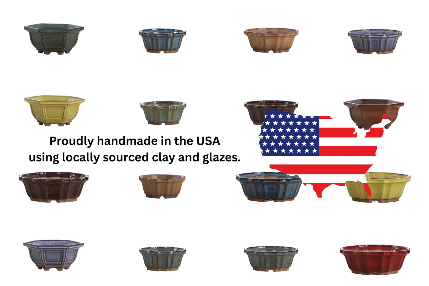 Willow Bonsai Ceramics Flower Design Bonsai Pot 4.5 Inch – Elegant Ceramic Bonsai & Succulent Planter, High‑Fired Frost‑Proof Stoneware with Drainage & Wiring Holes, Handmade in USA (Ruri)
