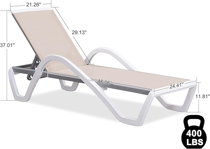 PURPLE LEAF Patio Chaise Lounge Chair