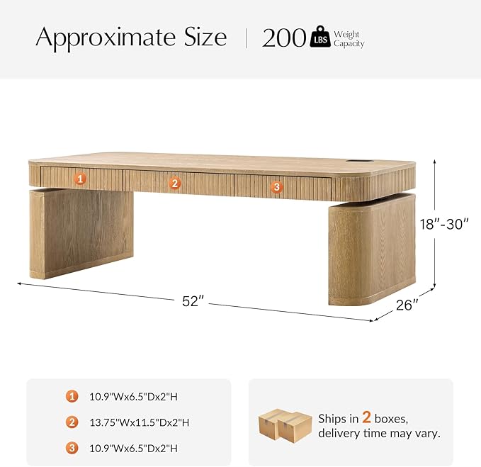 HULALA HOME Lift Top Coffee Table