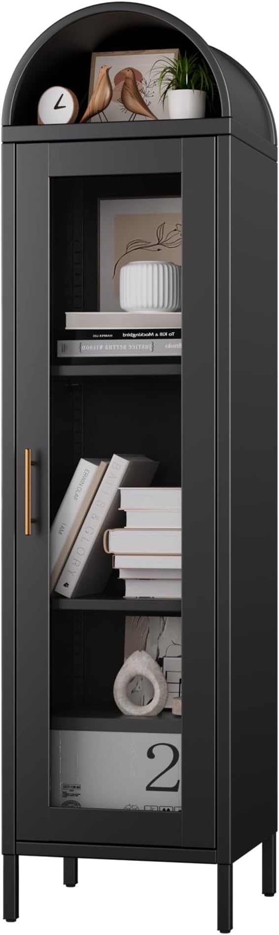 METAN Tall Metal Arched Display Cabinet