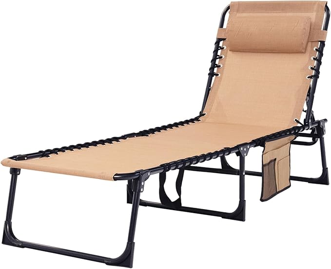 Folding Chaise Lounge Chair Bed