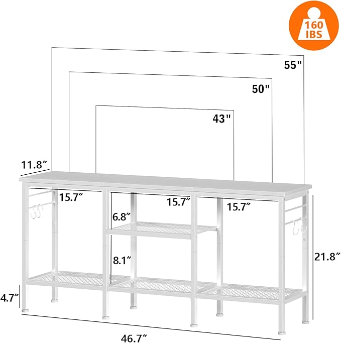 Furologee TV Stand for TVs up to 55 Inch, Entertainment Center