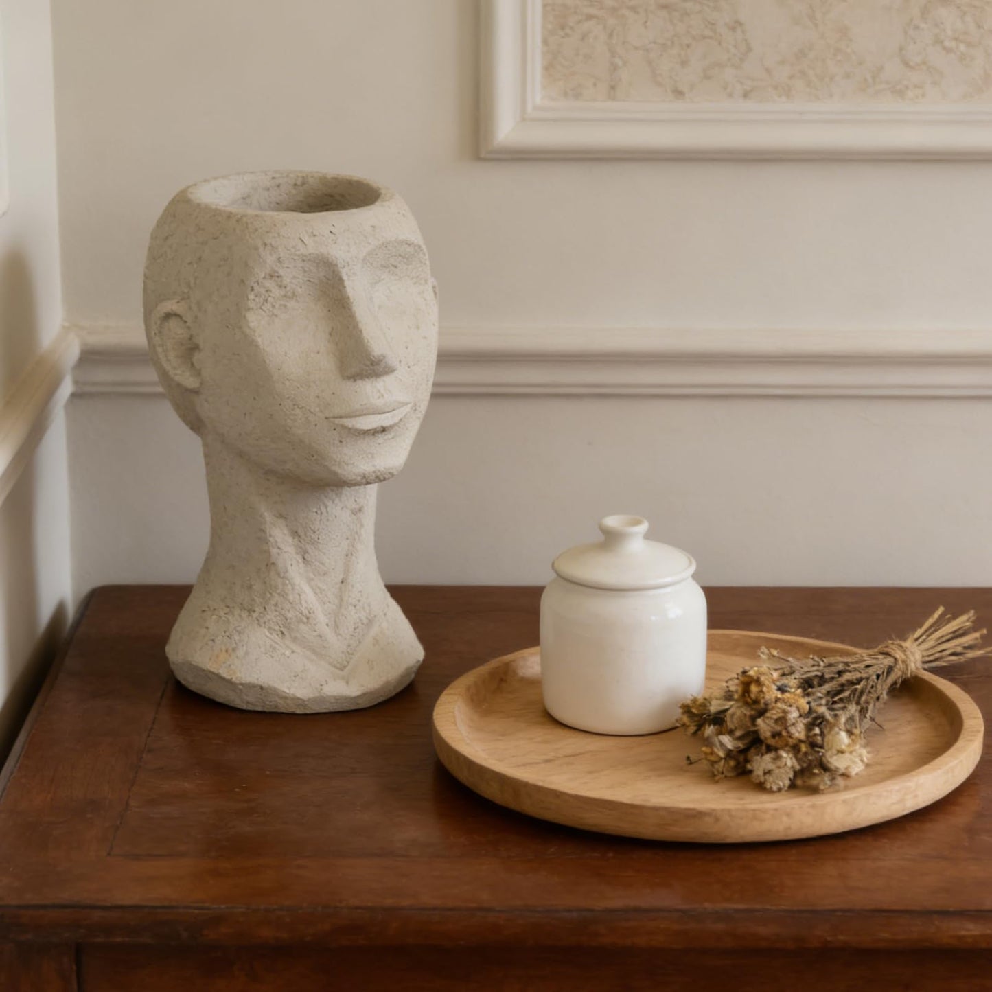LC LCdecohome Face Vases Flowers Bust Planter - Greek Statue Flower Vase for Home Roman Décor Living Room Grecian Bust Pot Head Planters Indoor Unique Planters for Indoor Plants 6.5 * 5.9 * 9.8 Inch