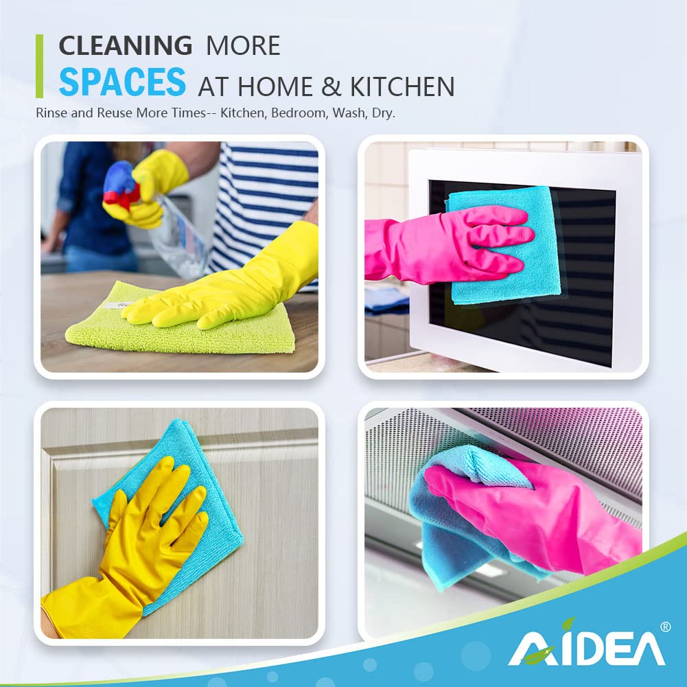 AIDEA Microfiber Cleaning Cloth-100PK, Soft Microfiber Towels for Cars, Absorbent Cleaning Rags, Lint-Free Streak-Free Wash Cloths for House, Kitchen, Window(12in.x12in)