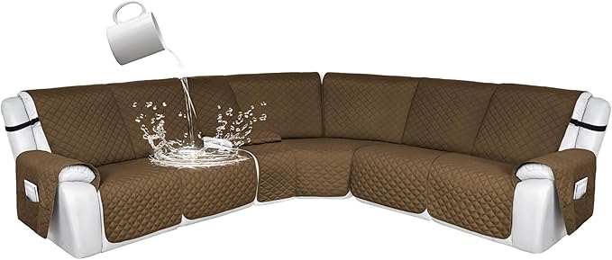 HDCAXKJ 100% Waterproof Reclining Sectional Couch Covers L Shape Recliner Sofa