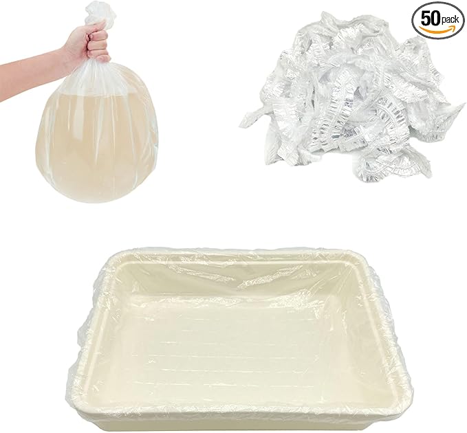 Disposable Small Animal Cage Liners, Rabbit Litter Box Lines Pet Tray Liner Bags Guinea Pig Cage Toilet Plastic Film for Bird Hamster Chinchilla Hedgehog (50 PCS, 24'')