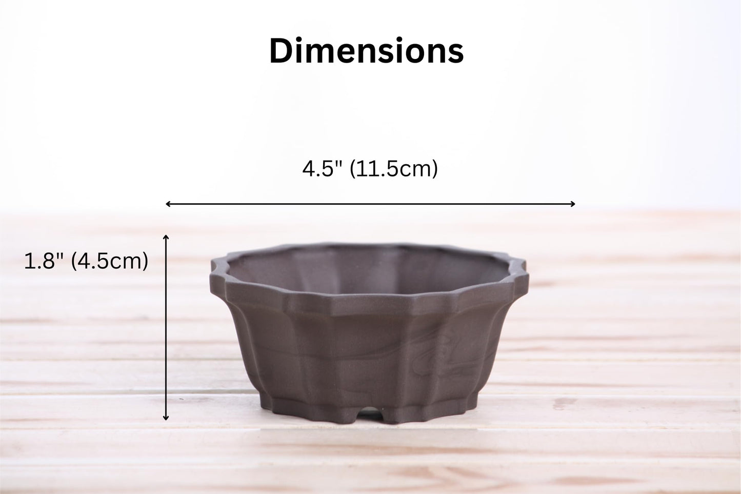Willow Bonsai Ceramics Flower Design Bonsai Pot 4.5 Inch – Elegant Ceramic Bonsai & Succulent Pot, High‑Fired Frost‑Proof Stoneware with Drainage+Wiring Holes, Handmade in USA