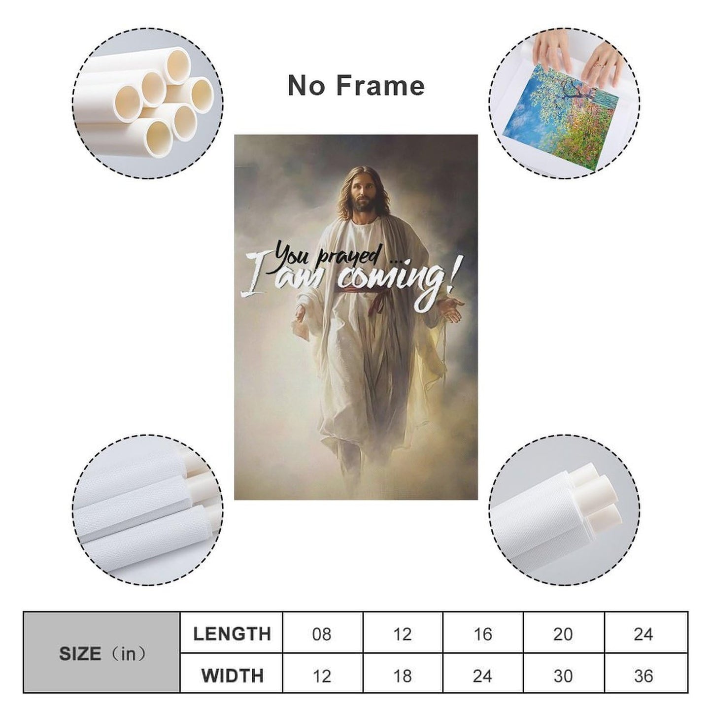 JHXNJDPOST I Am Coming! Religious Poster with Inspirational Message Canvas Wall Art Aesthetic Decorative Painting Living Room Restaurants, Pool Halls And Hotelsstyle-2 12x18inch(30x45cm)
