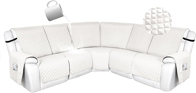 HDCAXKJ 100% Waterproof Reclining Sectional Couch Covers L Shape Recliner Sofa