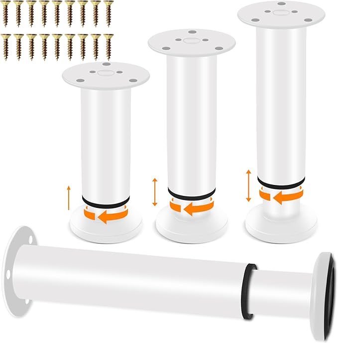 4 Pcs Adjustable Height Furniture Support Legs 10-17 inch, Metal Adjustable