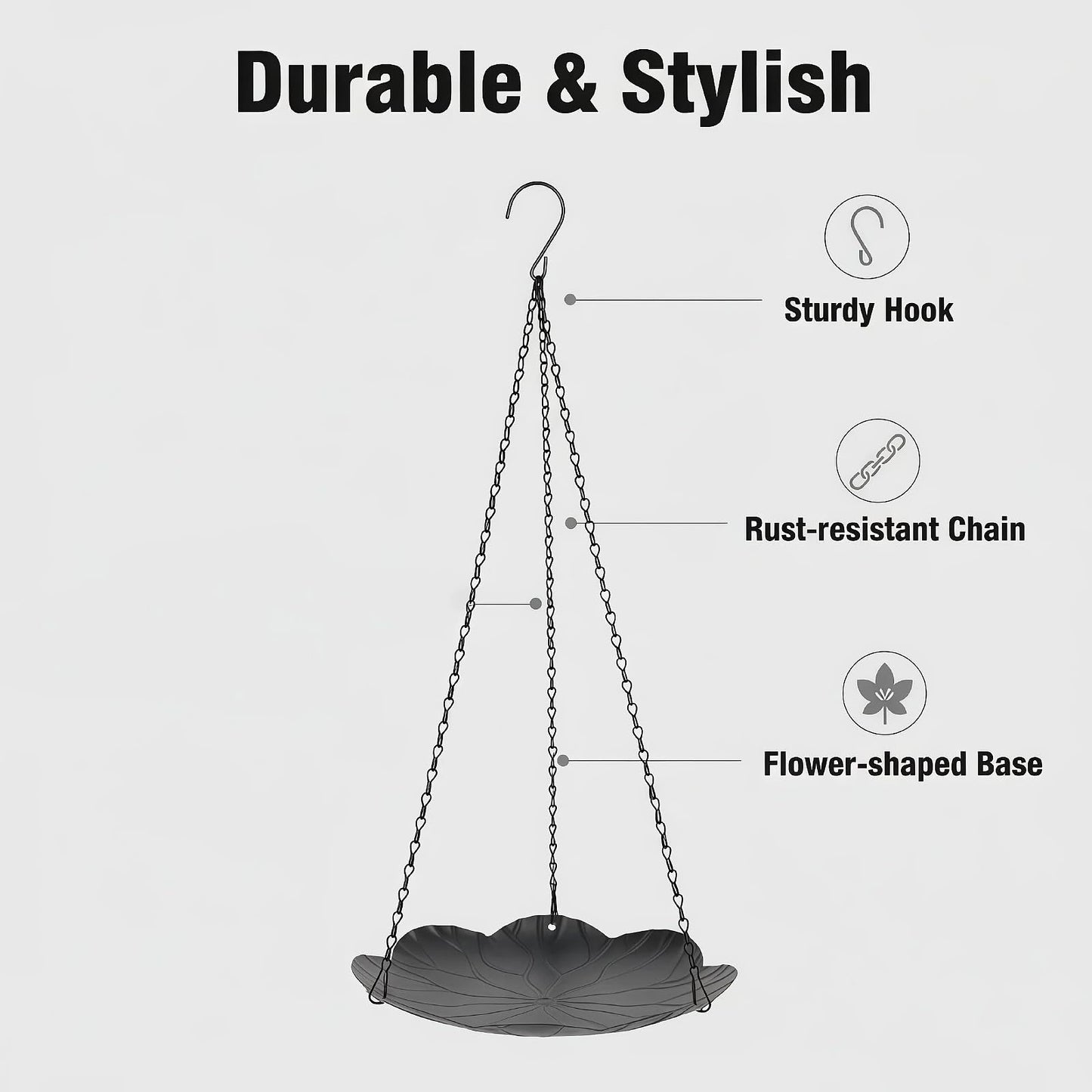 ZYUXUAN Hanging Planter for Indoor Outdoor, Plant Hanger, Hanging Plant Holder, Plant Pot Shelf Basket for Window Wall Ceiling Garden with Chains and Hooks, 2Pcs (Leaf)