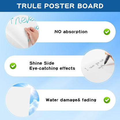 VinTS 22x28 White Poster Board, 100PCS Poster Paper,2 Side Glossy & Matte Thickness Poster Board Bulk for School Arts,Vision, Science Fair(Pack of 100)