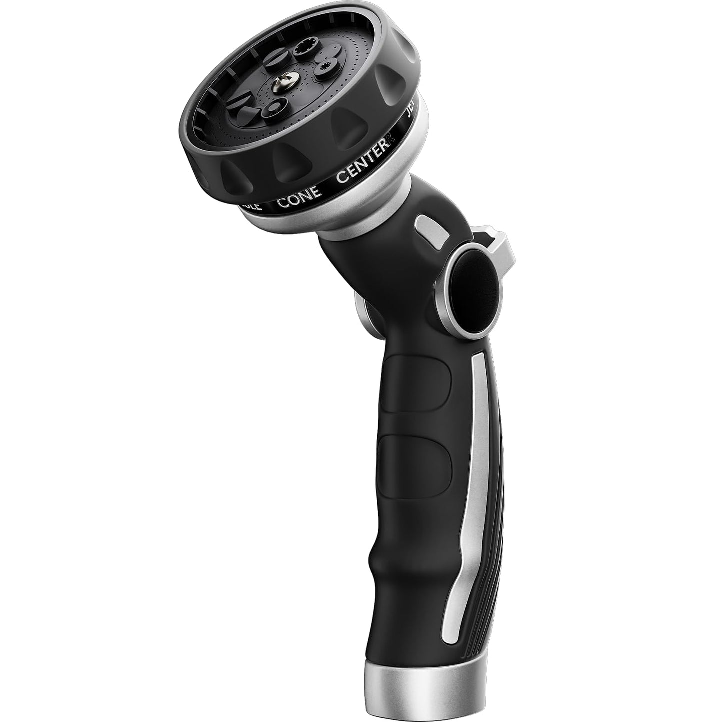 RESTMO Water Hose Nozzle, Metal Garden Hose Sprayer, Heavy Duty | 9 Spray Patterns | High Pressure | Thumb Flow Control, Ideal for Outdoor Lawn & Plant Watering, Car & Pet Washing, Silver