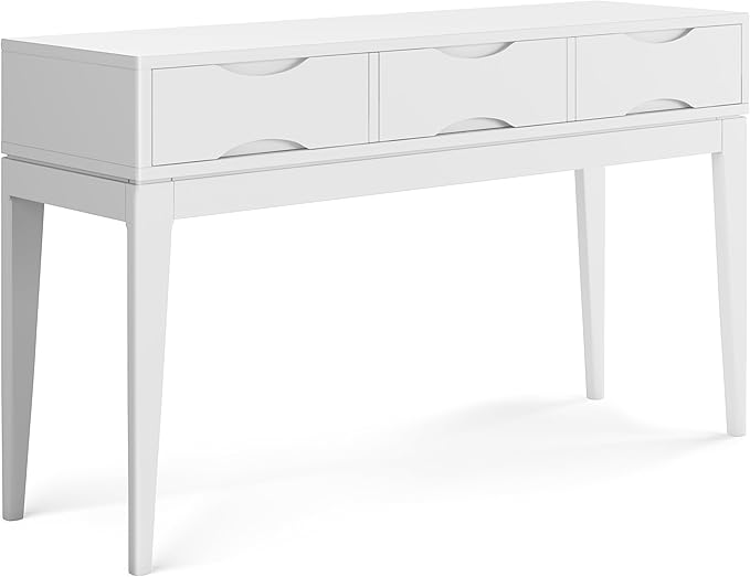 SIMPLIHOME Harper SOLID HARDWOOD 54 Inch Wide Mid Century Modern Console Sofa
