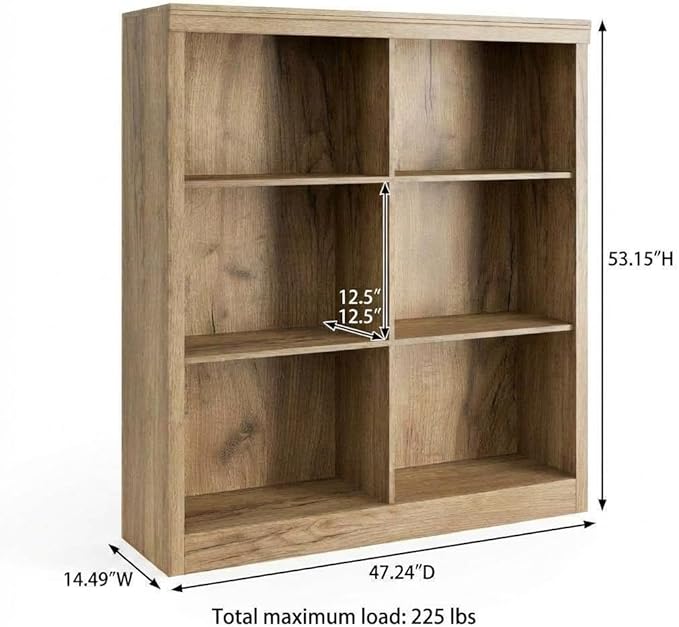 GarveeHome 6 Cube Storage Organizer, 53 Inch Tall Bookcase